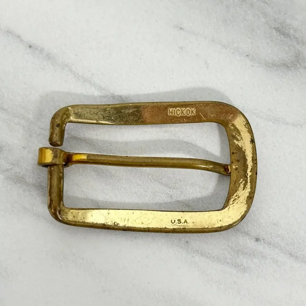 Hickok USA Vintage Small Gold Tone Simple Basic Belt Buckle